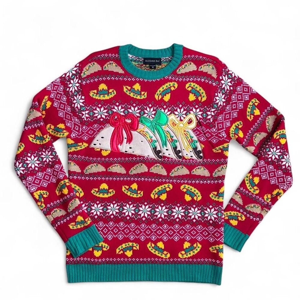 Holiday Ugly Christmas Sweater Taco Men's Medium